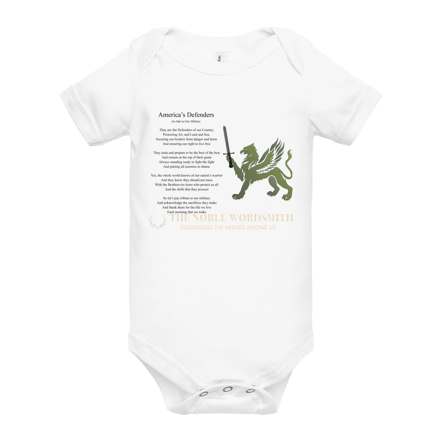 Military Baby Short Sleeve One Piece The Noble Wordsmith