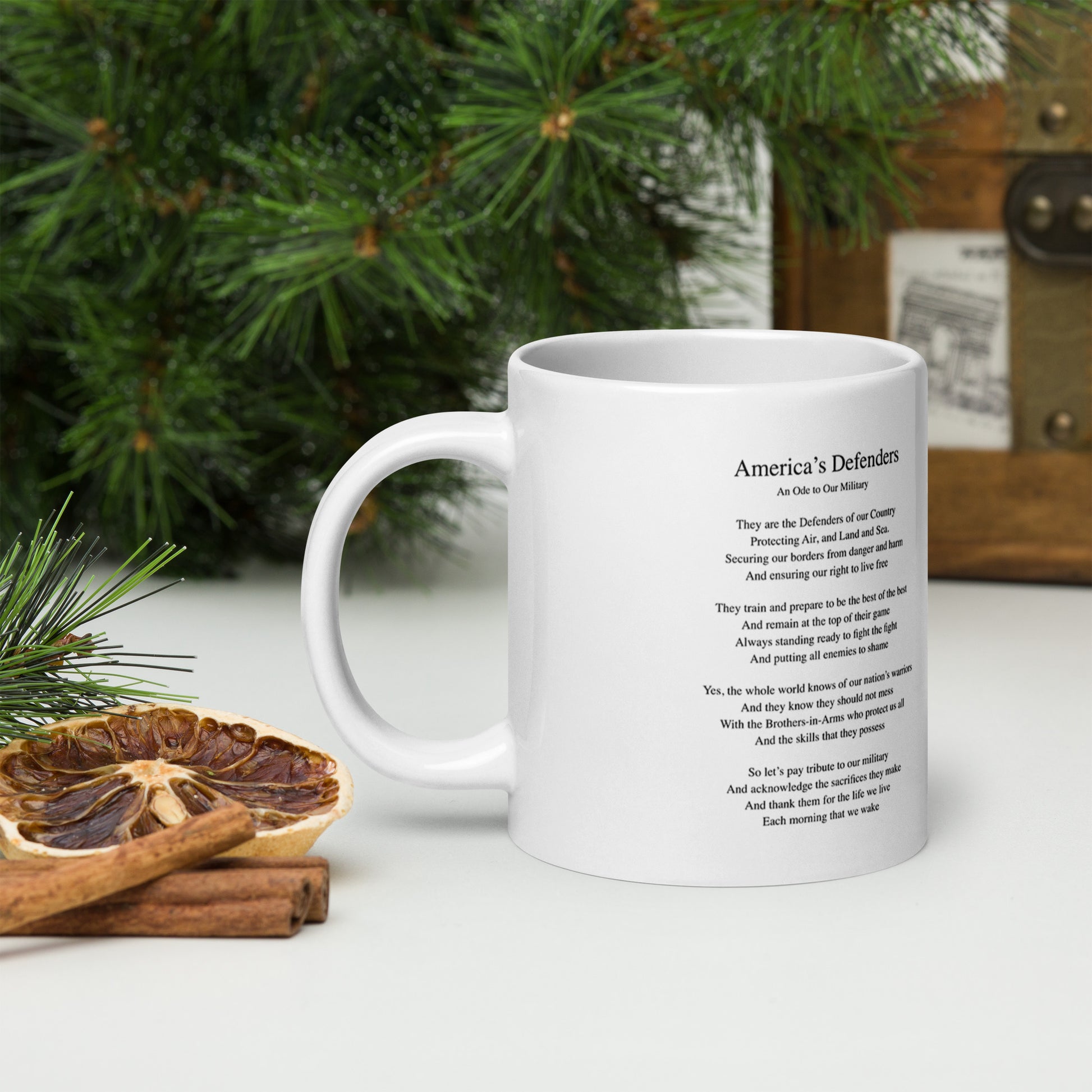 Military White glossy mug The Noble Wordsmith