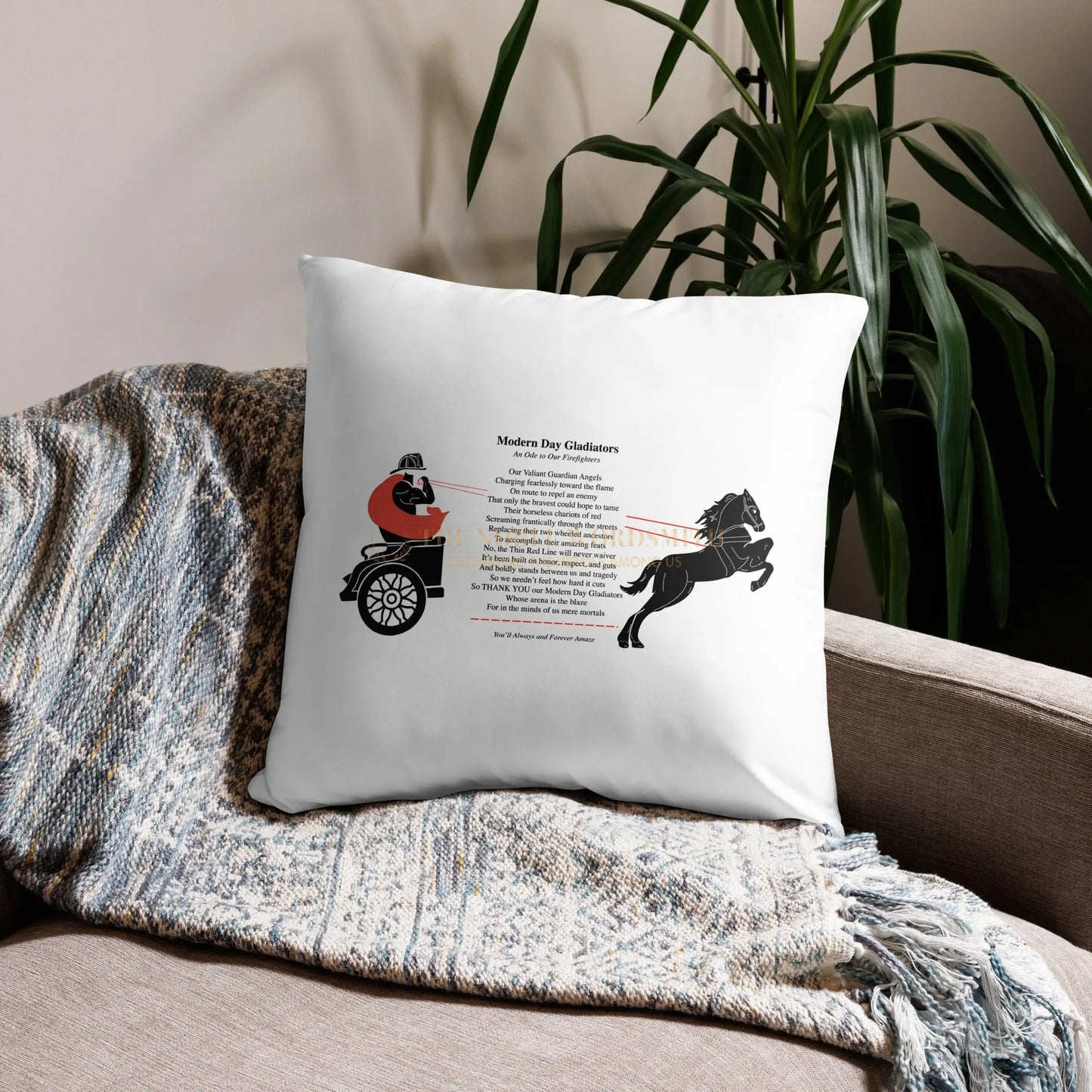 Firefighter Plush Pillow The Noble Wordsmith