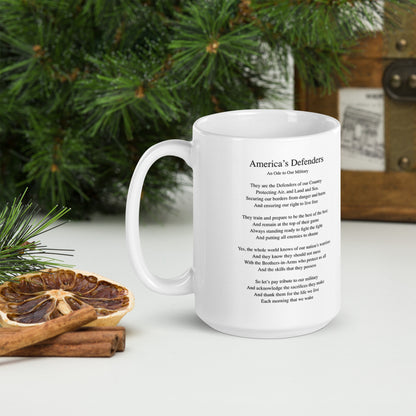 Military White glossy mug The Noble Wordsmith